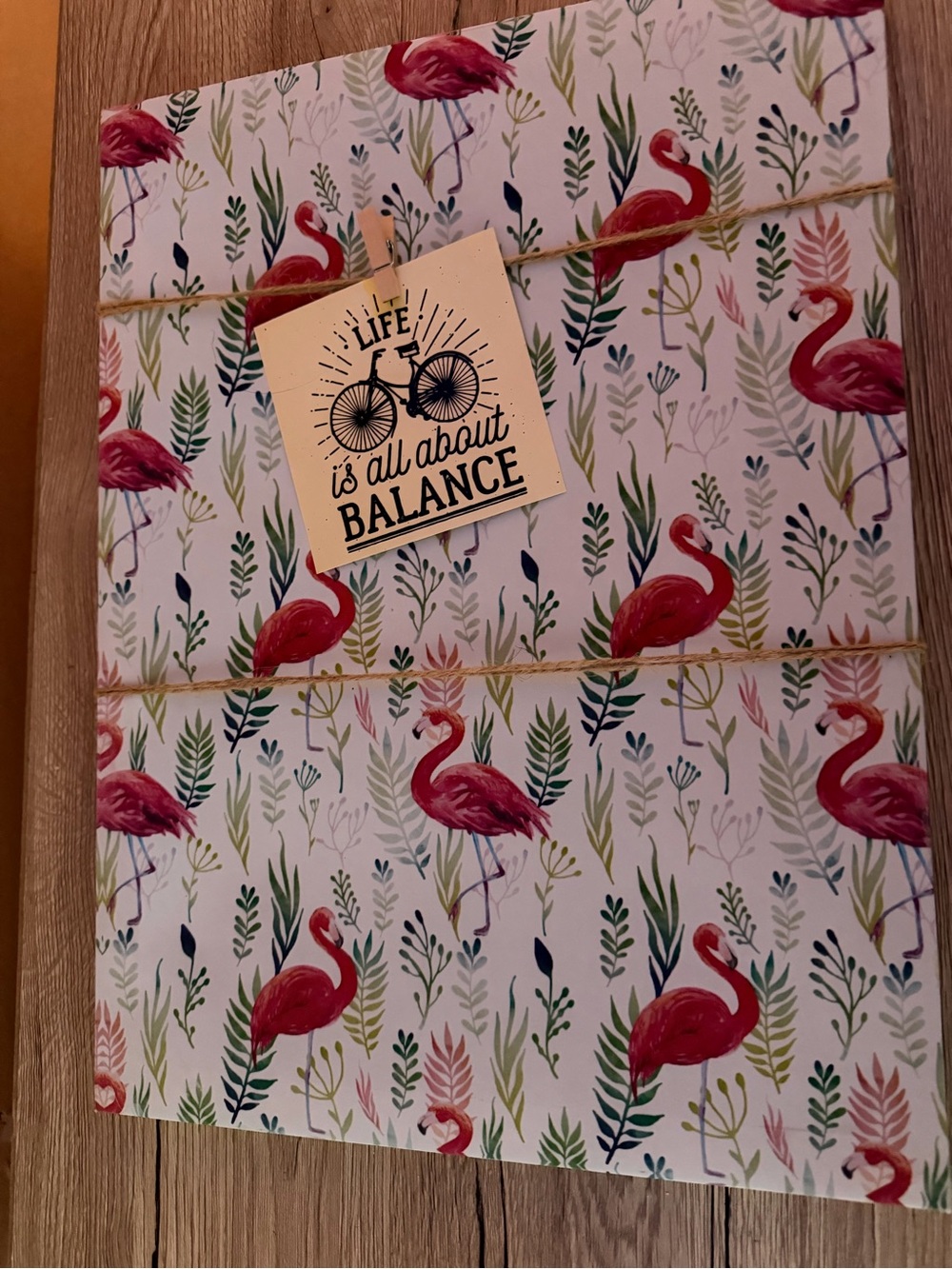 Flamingo Pattern Decorative Wall Sign - Pink & Green